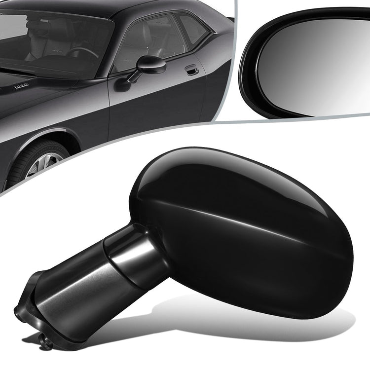 RETROVISOR MIRROR - 08-14 DODGE CHALLENGER - POWERED - HEATED - OEM - LEFT - TEXTURED/BLACK