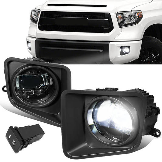 FAROS DE NIEBLA 14-21 TOYOTA TUNDRA - LED PROJECTOR - WITH SWITCH AND BEZEL - CHROME / CLEAR