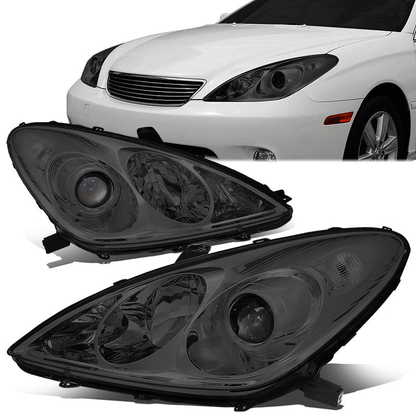FAROS 04-06 LEXUS ES330 - FITS MODELS WITH HALOGEN HEADLIGHT ONLY. EXCLUDES FACTORY HID EQUIPPED MODELS - OEM STYLE - H11 LOW / 9005 HIGH / 7440A SIGNAL / 194 MARKER - CHROME HOUSING / SMOKED LENS / AMBER CORNER