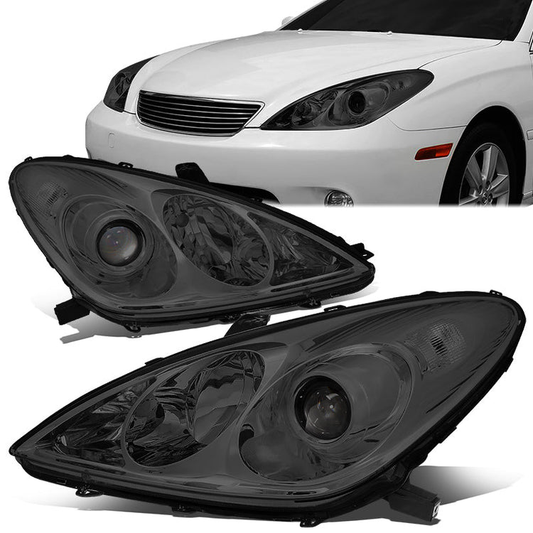 FAROS 04-06 LEXUS ES330 - FITS MODELS WITH HALOGEN HEADLIGHT ONLY. EXCLUDES FACTORY HID EQUIPPED MODELS - OEM STYLE - H11 LOW / 9005 HIGH / 7440A SIGNAL / 194 MARKER - CHROME HOUSING / SMOKED LENS / AMBER CORNER