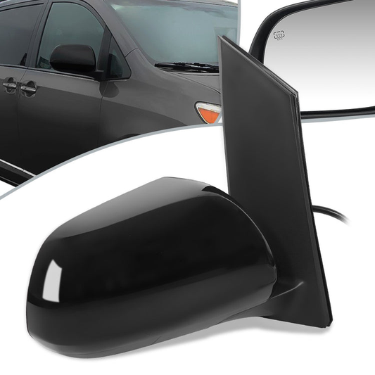 RETROVISOR MIRROR - OEM - 13-14 TOYOTA SIENNA - POWERED - HEATED - TEXTURED, CAP PAINTABLE - RIGHT - BLACK