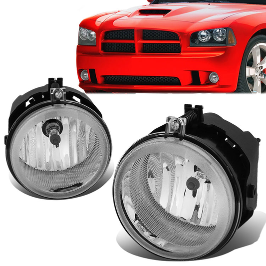 FAROS DE NIEBLA 05-08 CHRYSLER PACIFICA / 05-09 SEBRING, TOWN AND COUNTRY / 08-10 DODGE AVENGER, CHALLENGER, GRAND CARAVAN / 07-10 CALIBER, NITRO / 05-07 CARAVAN . 06-09 CHARGER / 07-09 JEEP COMPASS, PATRIOT - CHROME / CLEAR