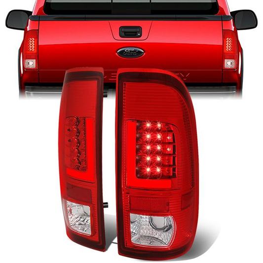 FAROS TRASEROS 08-16 FORD F-250, F-350, F-450, F-550 - SUPER DUTY / 09-16 FORD F-350, F-450 / 15-16 FORD F-550 - L-BAR - 3D - LED - CHROME / CLEAR