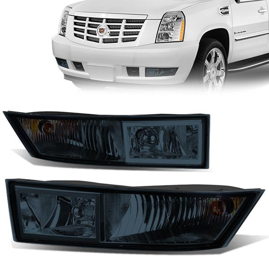 FAROS DE NIEBLA 07-14 CADILLAC ESCALADE , ESV / 07-13 ESCALADE EXT - WITH SWITCH AND BEZEL - H10 BULB - SMOKE