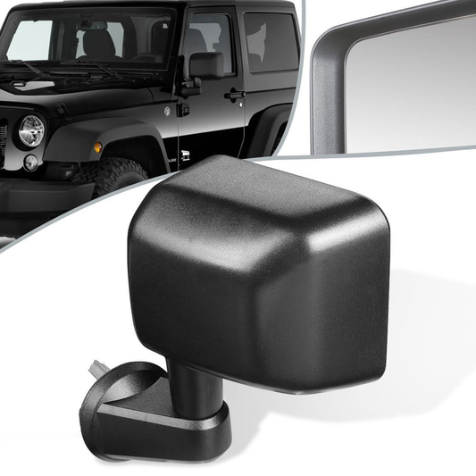 RETROVISOR MIRROR - 07-17 JEEP WRANGLER / 18 JEEP WRANGLER JK - MANUAL - OEM - LEFT - TEXTURED/BLACK