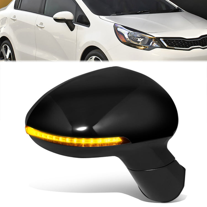 RETROVISOR MIRROR - OE STYLE - KIA RIO 14-17 - WITH POWER WITH HEATED GLASS WITH TURN SIGNAL - PASSENGER SIDE - PAINT TO MATCH - BLACK