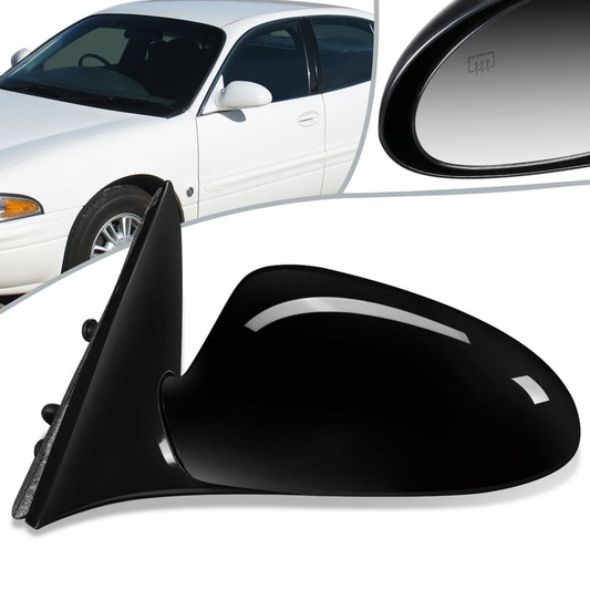 RETROVISOR MIRROR - OEM - 97-05 BUICK CENTURY / 97-04 BUICK REGAL - POWERED - HEATED - PAINTABLE - BLACK - LEFT