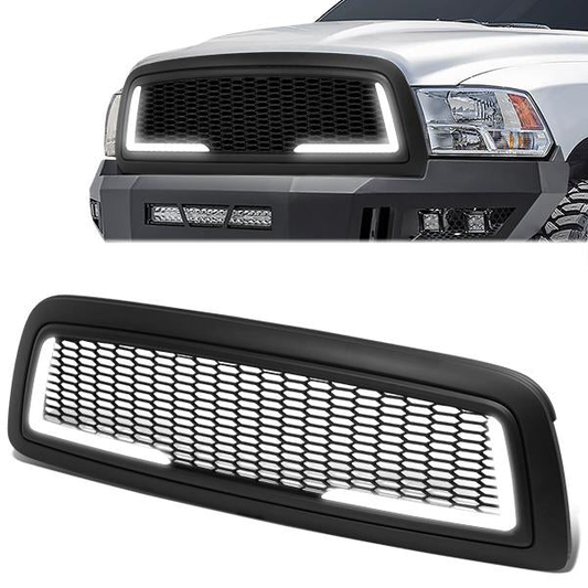 PARRILLA GRILLE - 09-12 DODGE RAM 1500 - HONEYCOMB MESH - W/ LED DRL LIGHT - LED'S REQUIRE WIRING INTO EXISTING LIGHTING - MATTE BLACK