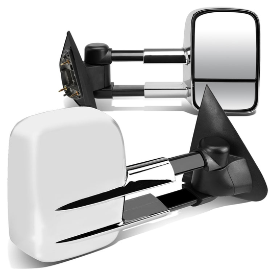 RETROVISORES EXTENDIBLES TOWING MIRROR - 97-03 FORD F-150 - PAIR - POWERED W/O HEATED W/O SIGNAL - FITS STANDARD AND EXTENDED CAB ONLY, DOES NOT FIT CREW CAB - CHROME