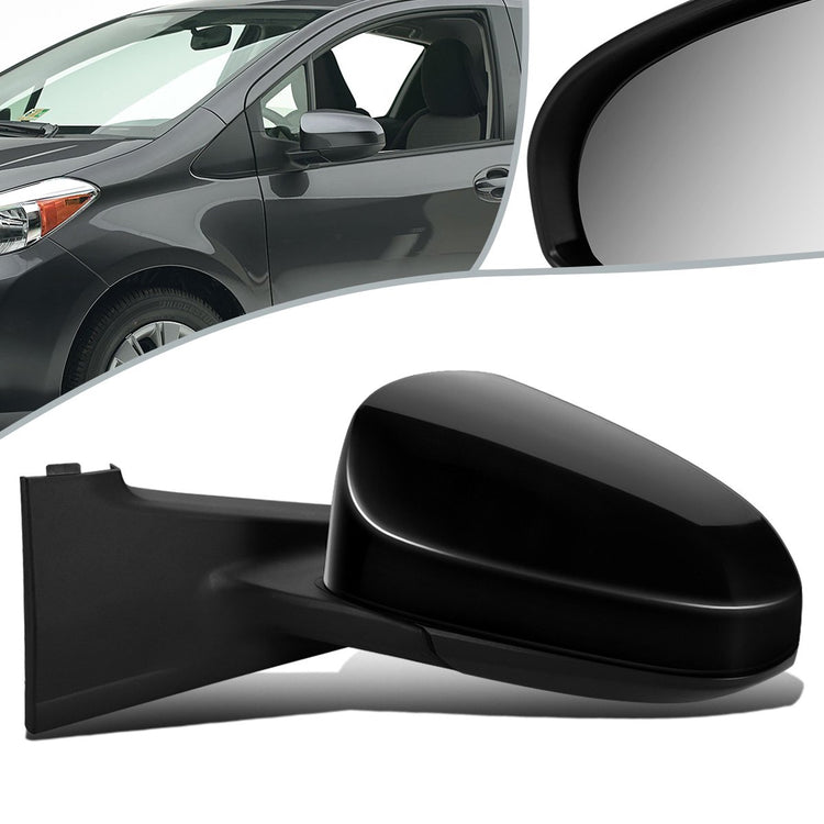 RETROVISOR MIRROR - OEM - 12-14 TOYOTA YARIS - MANUAL - FOLDING - BLACK MATERIAL - LEFT