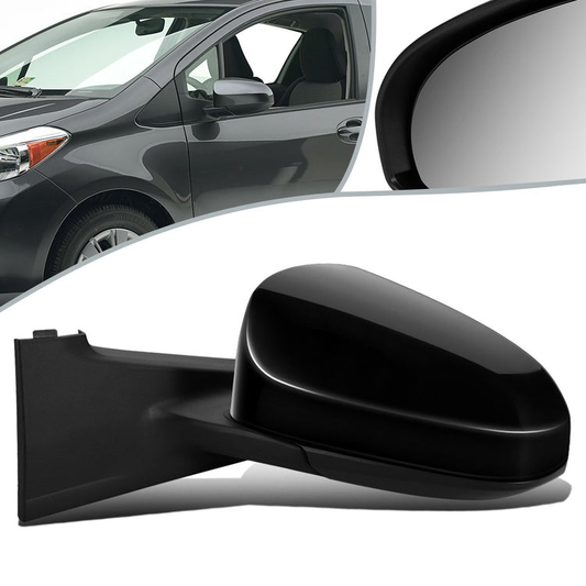 RETROVISOR MIRROR - OEM - 12-14 TOYOTA YARIS - MANUAL - FOLDING - BLACK MATERIAL - LEFT