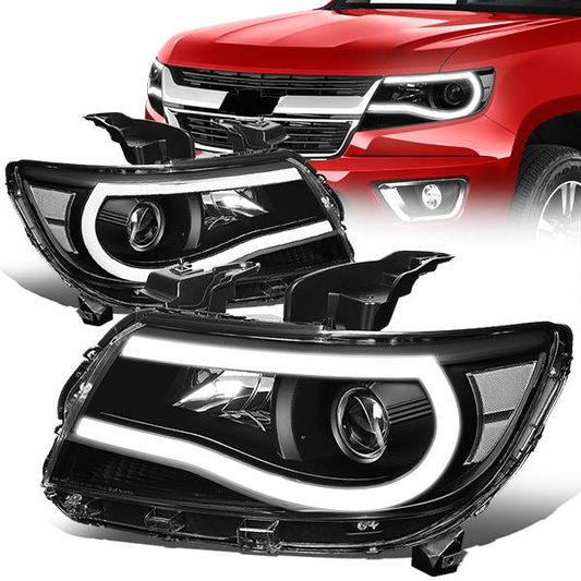 FAROS 15-20 CHEVY COLORADO - FULL LED U-TUBE DRL - PROJECTOR - BLACK HOUSING / CLEAR CORNER