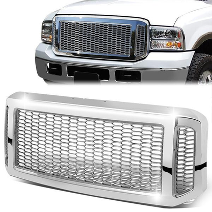 PARRILLA GRILLE - 05-07 FORD F-250, F-350, F-450, F-550 / 2005 FORD EXCURSION - HONEYCOMB MESH - CHROME