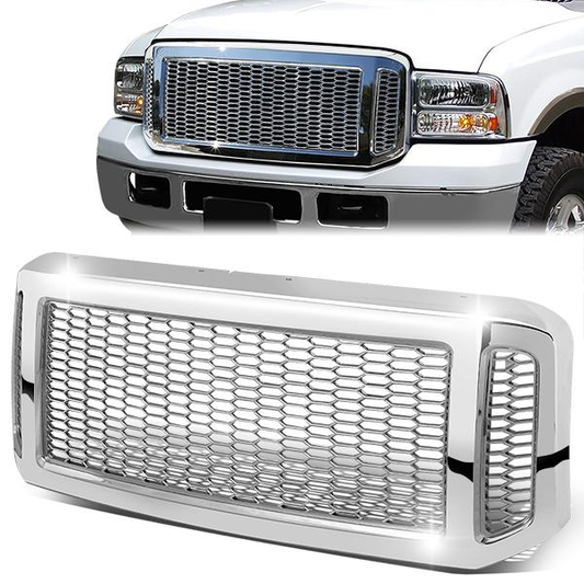 PARRILLA GRILLE - 05-07 FORD F-250, F-350, F-450, F-550 / 2005 FORD EXCURSION - HONEYCOMB MESH - CHROME
