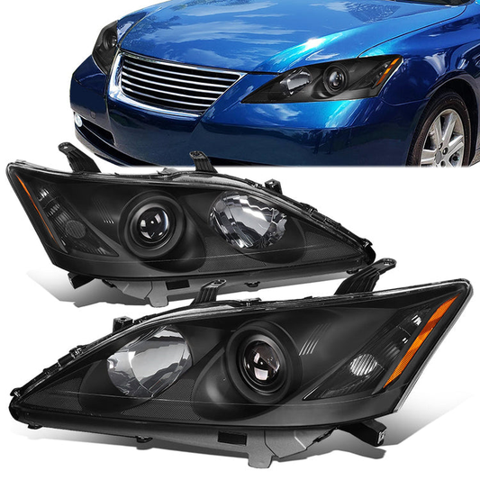 FAROS 07-09 LEXUS ES350 - FITS MODELS W/ FACTORY HALOGEN HEADLIGHTS ONLY - OEM STYLE - H7 LOW BEAM / 9005 HIGH BEAM / 7440A SIGNAL / 168 MARKER - BLACK HOUSING / AMBER CORNER