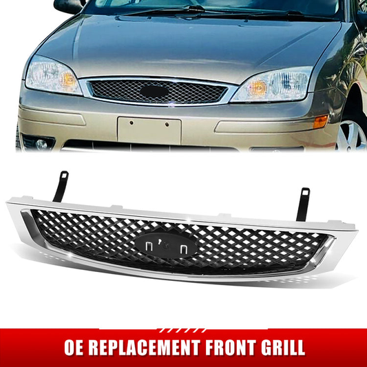 PARRILLA GRILLE - FD FOCS '05-'07(4DR)/ GRILLE ASS'Y/ MAT-BLACK/ W/CHROME FRAME//PARTS.NO,FO1200430//OEM NO,5S4Z8200AAA