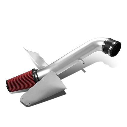 FILTRO DE AIRE DE ALTO FLUJO HEAT SHIELD - 99-04 JEEP GRAND CHEROKEE - RED FILTER - FITS MODELS W/ 4.7L V8 ENGINE ONLY - SILVER PIPING
