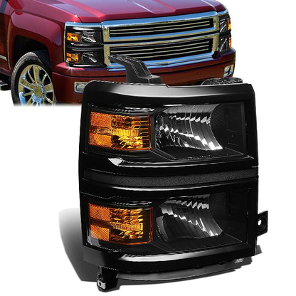 FAROS OE STYLE - 14-15 CHEVROLET SILVERADO 1500 - USES 9005 HIGH/H11 LOW BEAM BULBS - BLACK HOUSING - RIGHT