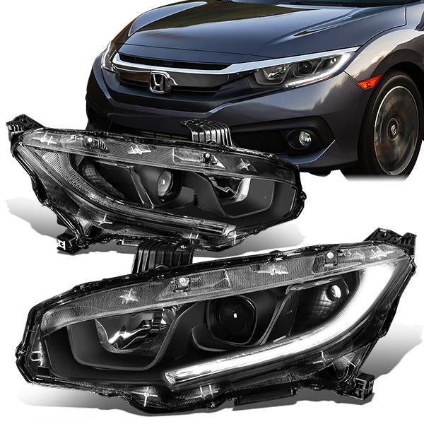FAROS 16-18 HONDA CIVIC - H11 LOW BEAM / 9005 HIGH BEAM - BLACK HOUSING / CLEAR CORNER