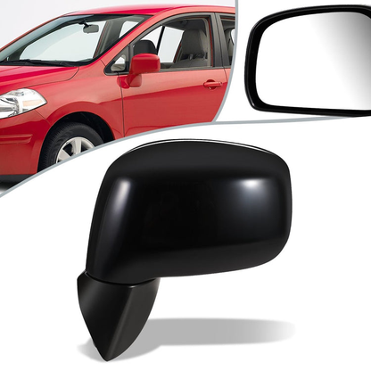 RETROVISOR MIRROR - OEM - 07-11 NISSAN VERSA 4-DR - MANUAL - FOLDING - BLACK MATERIAL - LEFT