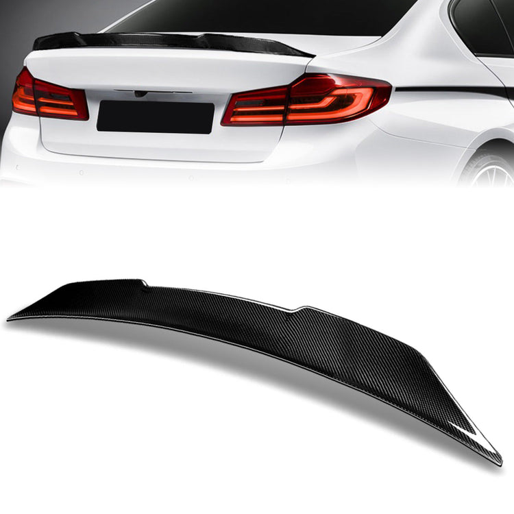 SPOILER CAR TRUNK SPOILER - 18-20 BMW 520I / 18-21 BMW 530E / 18-20 BMW 530E XDRIVE / 17-21 BMW 530I / 17-21 BMW 530I XDRIVE / 18 BMW 540D XDRIVE / 17-20 BMW 540I / 17-20 BMW 540I XDRIVE / 18-21 BMW 550I XDRIVE / 18-21 BMW M5 - FITS SEDAN MODELS ONLY -