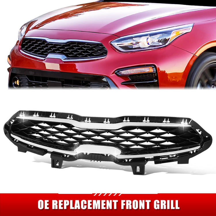 PARRILLA GRILLE - KA FOTE (2/4/5D) 19-21/22-ON/ GRILLE ASS'Y/ PAINTED BLACK W/CHROME MLDG/ (EX/S) (4D)//PARTS.NO,KI1200205//OEM NO,86350M7010