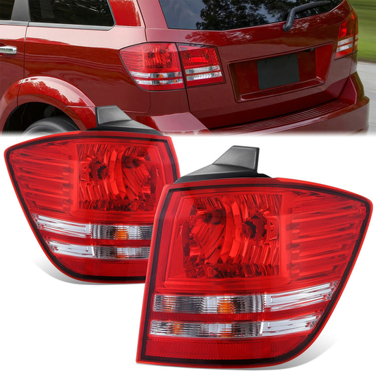FAROS TRASEROS OE STYLE - 09-20 DODGE JOUNEY - FITS MODELS WITHOUT LED TAIL LAMPS - 3157 BRAKE / 3157 TURN SIGNAL / 3157 TAIL LAMP - CHROME HOUSING - LEFT AND RIGHT