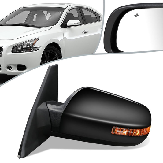 RETROVISOR MIRROR - OEM - 07-12 NISSAN ALTIMA - POWERED - HEATED - W/ SIGNAL LIGHT - FOLDING - BLACK MATERIAL - LEFT