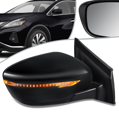 RETROVISOR MIRROR - OEM - 15-18 NISSAN MURANO - POWERED - W/ SIGNAL LIGHT - FOLDING - BLACK MATERIAL - RIGHT