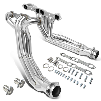 HEADERS STAINLESS STEEL - 68-78 DODGE RAMCHARGER W100, W100 PICKUP, W150, W200, W200 PICKUP / 74-78 PLYMOUTH TRAILDUSTER - ONLY FITS 5.9L, 6.3L, 6.6L, 6.8L, 7.0L, 7.2L V8 - LONG TUBE