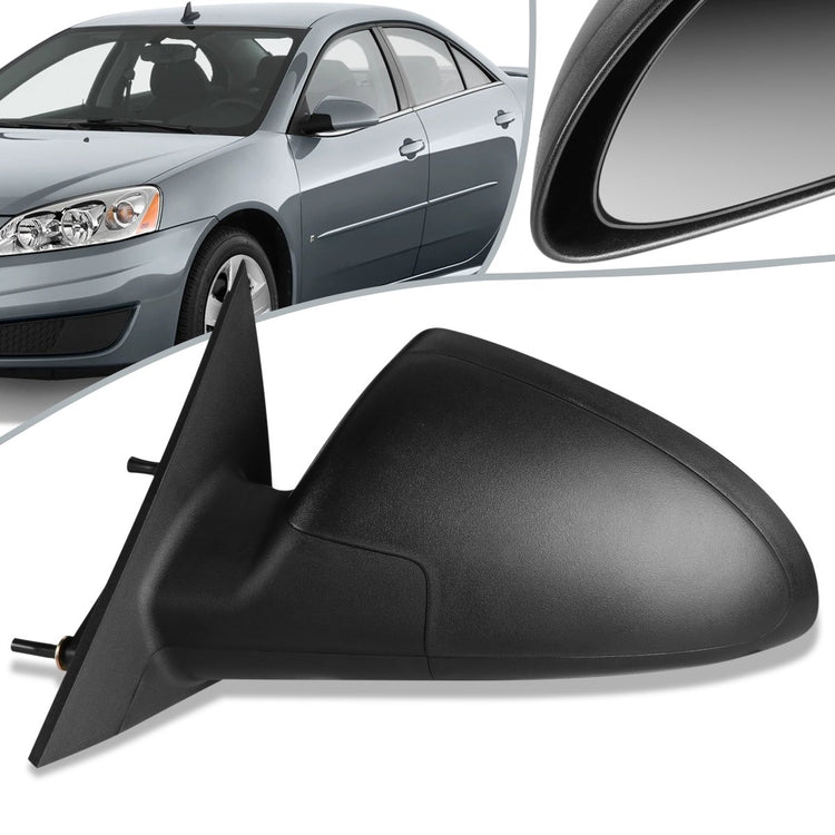 RETROVISOR MIRROR - OEM - 05-10 PONTIAC G6 SEDAN - POWERED - TEXTURED - BLACK - LEFT