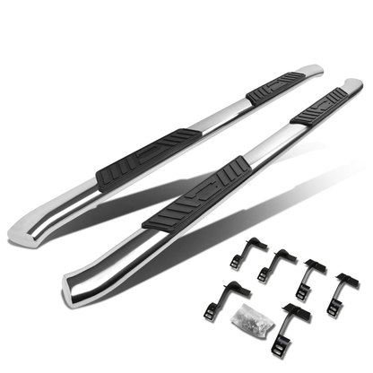 ESTRIBOS 5" - OVAL - 45 DEG - 15-16 FORD F-150 - SUPER CREW - SILVER