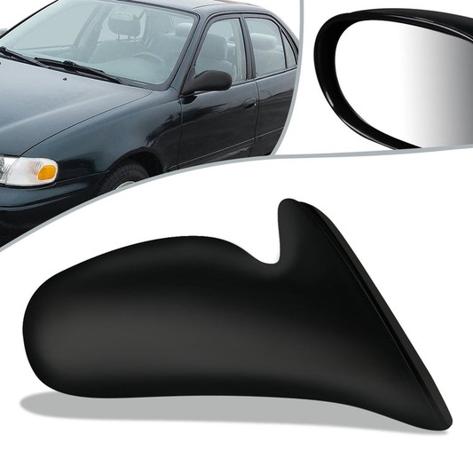 RETROVISOR MIRROR - OEM - 98-02 GEO PRIZM - POWERED - BLACK MATERIAL - RIGHT