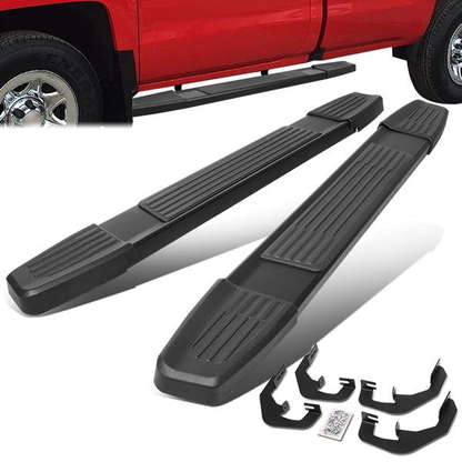 ESTRIBOS 6" - ALUMINUM - 07-18 CHEVY SILVERADO 1500, GMC SIERRA 1500 / 07-19 CHEVY SILVERADO 2500HD, SILVERADO 3500HD, GMC SIERRA 2500HD, SIERRA 3500HD - REGULAR CAB - BLACK