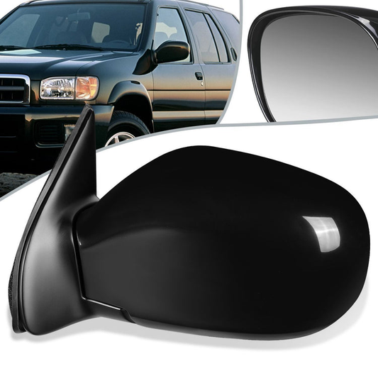 RETROVISOR MIRROR - OEM - 01-04 NISSAN PATHFINDER - POWERED - HEATED - PRIMED - BLACK - LEFT