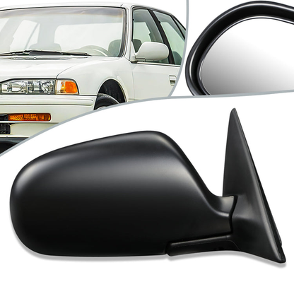 RETROVISOR MIRROR - OEM - 90-93 HONDA ACCORD 4-DR - POWERED - FOLDING - TEXTURED - BLACK - RIGHT
