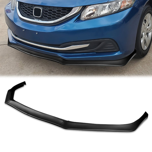 LIP FRONTAL 13-15 HONDA CIVIC SEDAN - EXCLUDES SI - REQUIRES DRILLING BUMPER FOR INSTALLATION - 3PC - MATTE BLACK