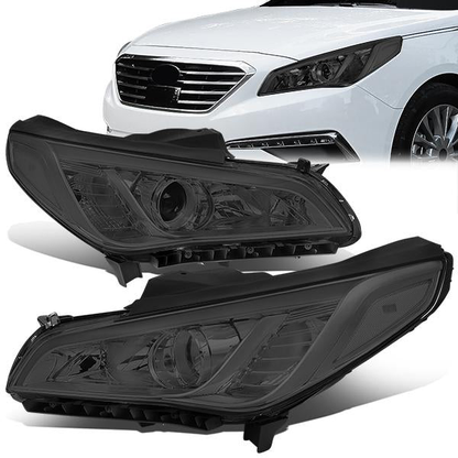 FAROS 15-17 HYUNDAI SONATA - FITS MODELS WITH HALOGEN HEADLIGHTS - PROJECTOR LOW BEAM - 9005 HIGH / H7 LOW BEAM - SMOKE HOUSING / CLEAR CORNER