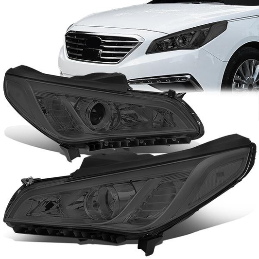 FAROS 15-17 HYUNDAI SONATA - FITS MODELS WITH HALOGEN HEADLIGHTS - PROJECTOR LOW BEAM - 9005 HIGH / H7 LOW BEAM - SMOKE HOUSING / CLEAR CORNER
