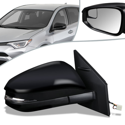 RETROVISOR MIRROR - OEM - 13-15 TOYOTA RAV4 - POWERED - HEATED - W/ SIGNAL LIGHT - W/ SPOTTER GLASS - FOLDING - RIGHT - BLACK MATERIAL