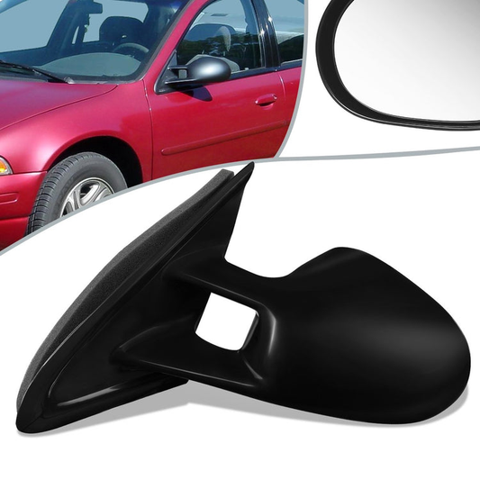 RETROVISOR MIRROR - 95-00 CHRYSLER CIRRUS / 95-00 DODGE STRATUS / 96-00 PLYMOUTH BREEZE - POWERED - HEATED - OEM - LEFT - PAINTABLE - BLACK