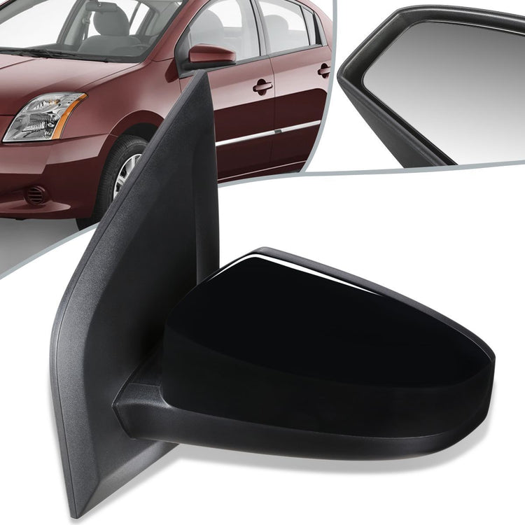 RETROVISOR MIRROR - OEM - 07-12 NISSAN SENTRA - MANUAL - PAINTABLE - BLACK - LEFT