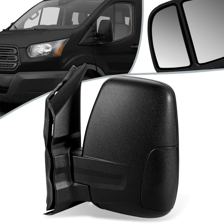 RETROVISOR MIRROR - OEM - 15-19 FORD TRANSIT 150, 250, 350 - MANUAL - FOLDING - TEXTURED - BLACK - LEFT