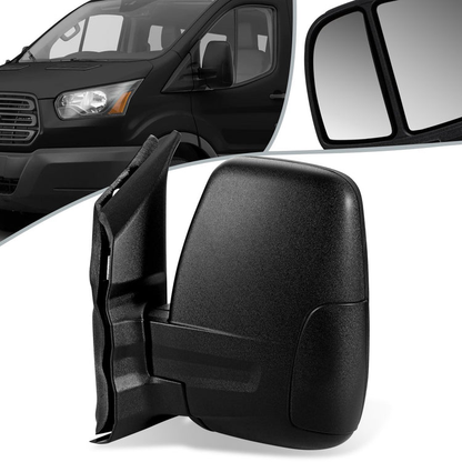 RETROVISOR MIRROR - OEM - 15-19 FORD TRANSIT 150, 250, 350 - MANUAL - FOLDING - TEXTURED - BLACK - LEFT