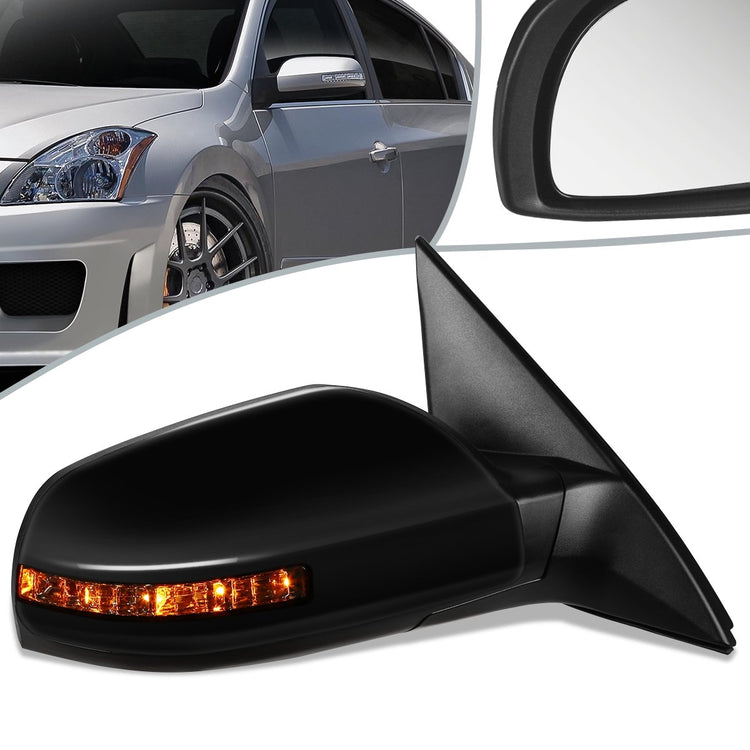 RETROVISOR MIRROR - OEM - 07-12 NISSAN ALTIMA SEDAN - POWERED - PAINTABLE - BLACK - RIGHT