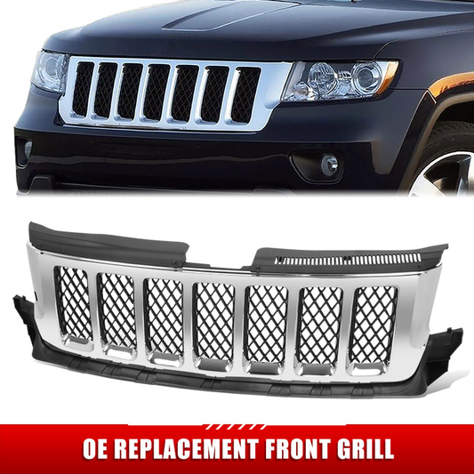 PARRILLA GRILLE - JP GRAND CHRKEE '11-'13/ GRILLE ASS'Y/ CHROME/BLACK/ (OVERLAND)//PARTS.NO,CH1200363//OEM NO,57010708AC