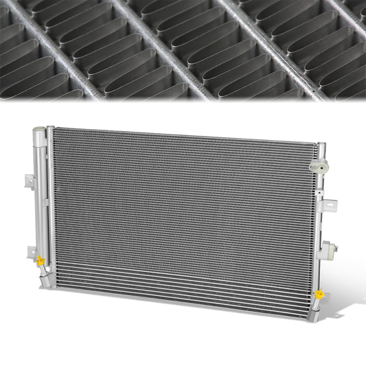 CONDENSADOR FORD EDGE 2015-2023 / LINCOLN MKX 2016-2018 / LINCOLN NAUTILUS 2019-2023 - FOR 2.0L 2.7L MODELS - ALUMINUM - SILVER