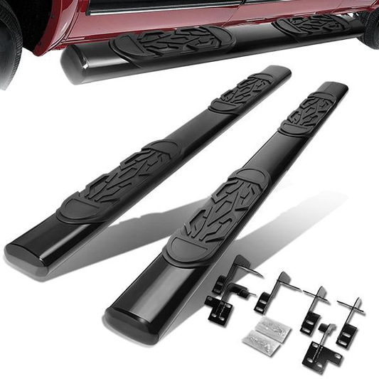 ESTRIBOS 6" - OVAL - STRAIGHT - 2019 DODGE RAM 1500 - EXTENDED CAB - BLACK