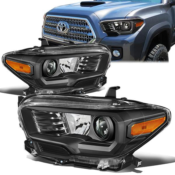 FAROS 16-18 TOYOTA TACOMA - FITS MODELS W/O LED RUNNING LIGHTS - PROJECTOR - H11 LOW / H9 HIGH / 7440 SIGNAL / 2825 MARKER - BLACK HOUSING / AMBER CORNER