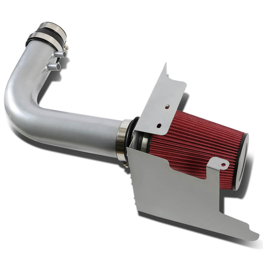 FILTRO DE AIRE ALTO FLUJO HEAT SHIELD - 97-04 FORD F-150/EXPEDITION 4.6/5.4 - W/ HEAT SHIELD - RED FILTER POLISHED PIPE